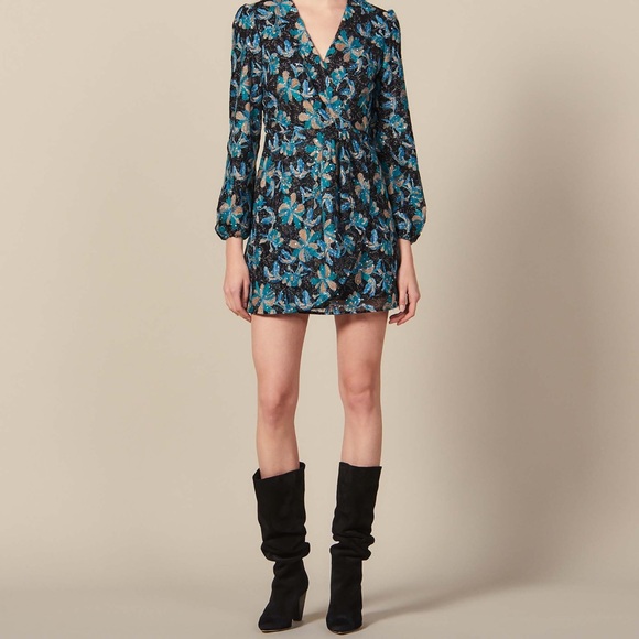 NWT SANDRO- Tulle Dress Embroidered With Sequins Mini Cocktail Party Wedding - Picture 1 of 10